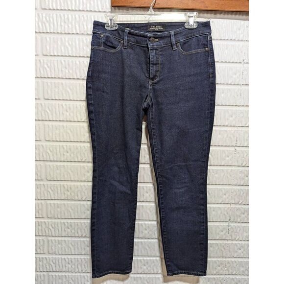 Talbots Women's Blue Dark-Wash Mid-Rise 5 Pockets Slim Fit Denim Jeans Size 6P - Picture 1 of 6